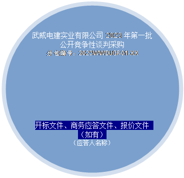 椭圆​​: 武威电建实业有限公司2023年第一批公开竞争性谈判采购
      分包编号：2023WWDJGF-01-XX
      开标文件、商务应答文件、报价文件  （如有）
      （应答人名称）
      